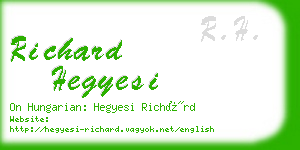 richard hegyesi business card